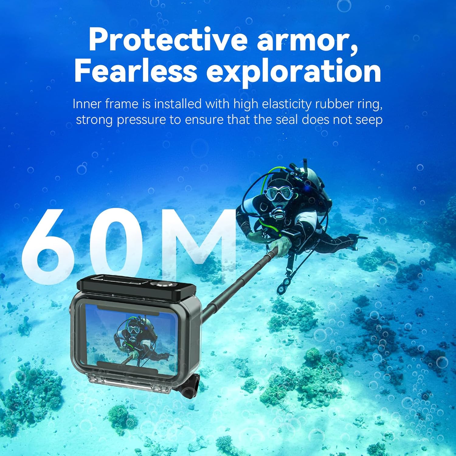 Detalle 2 de TELESIN Tauchhülle für DJI Action, 45 m