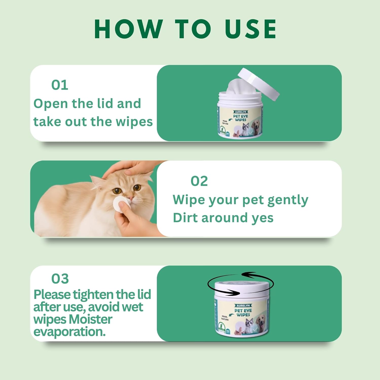 Thumbnail 6 de Aurelyn Pet Eye Wipes – Tear Stain Remover for Dogs & Cats (200 wipes)