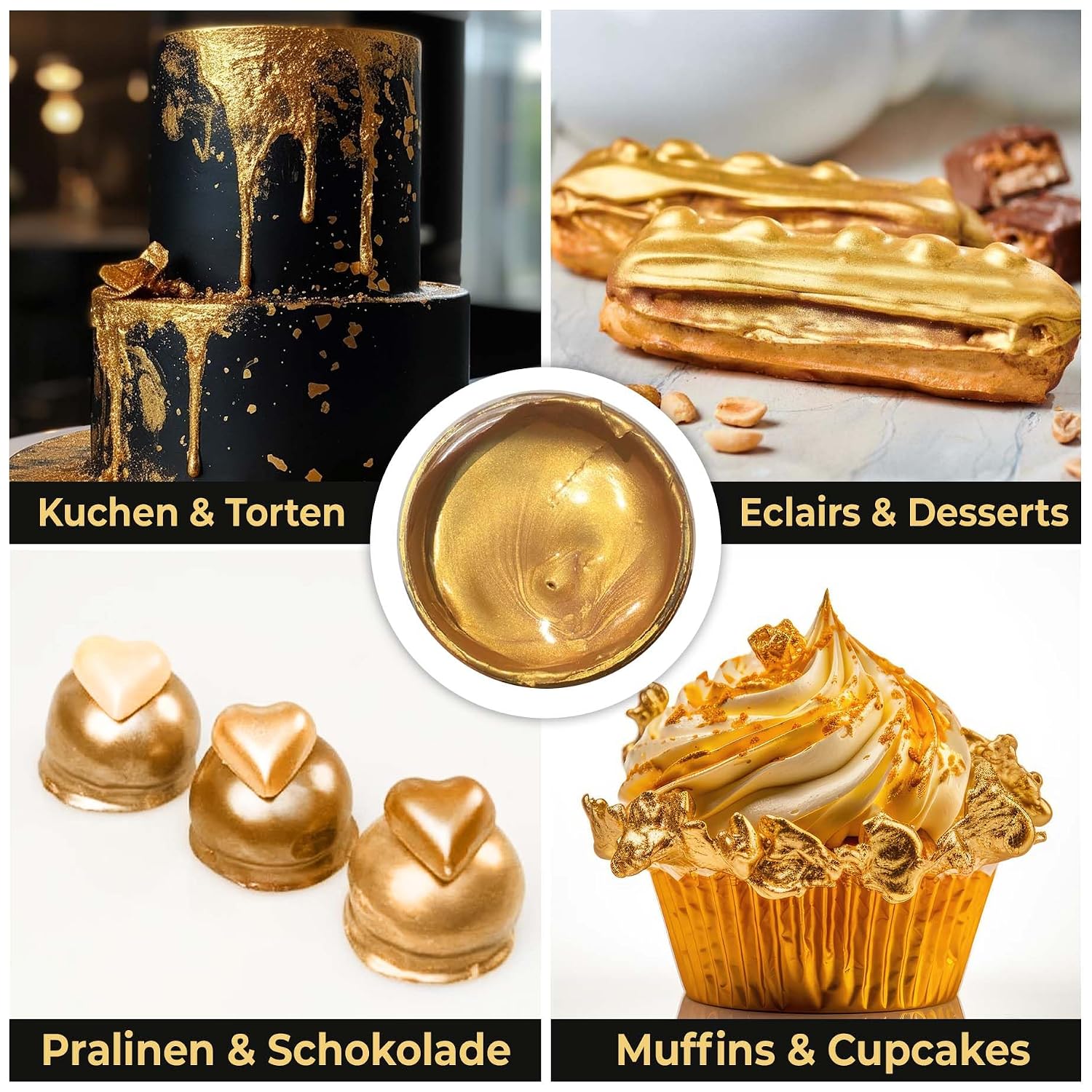 Detalle de He-Ju Lebensmittelfarbe Gold 25ml 🍰