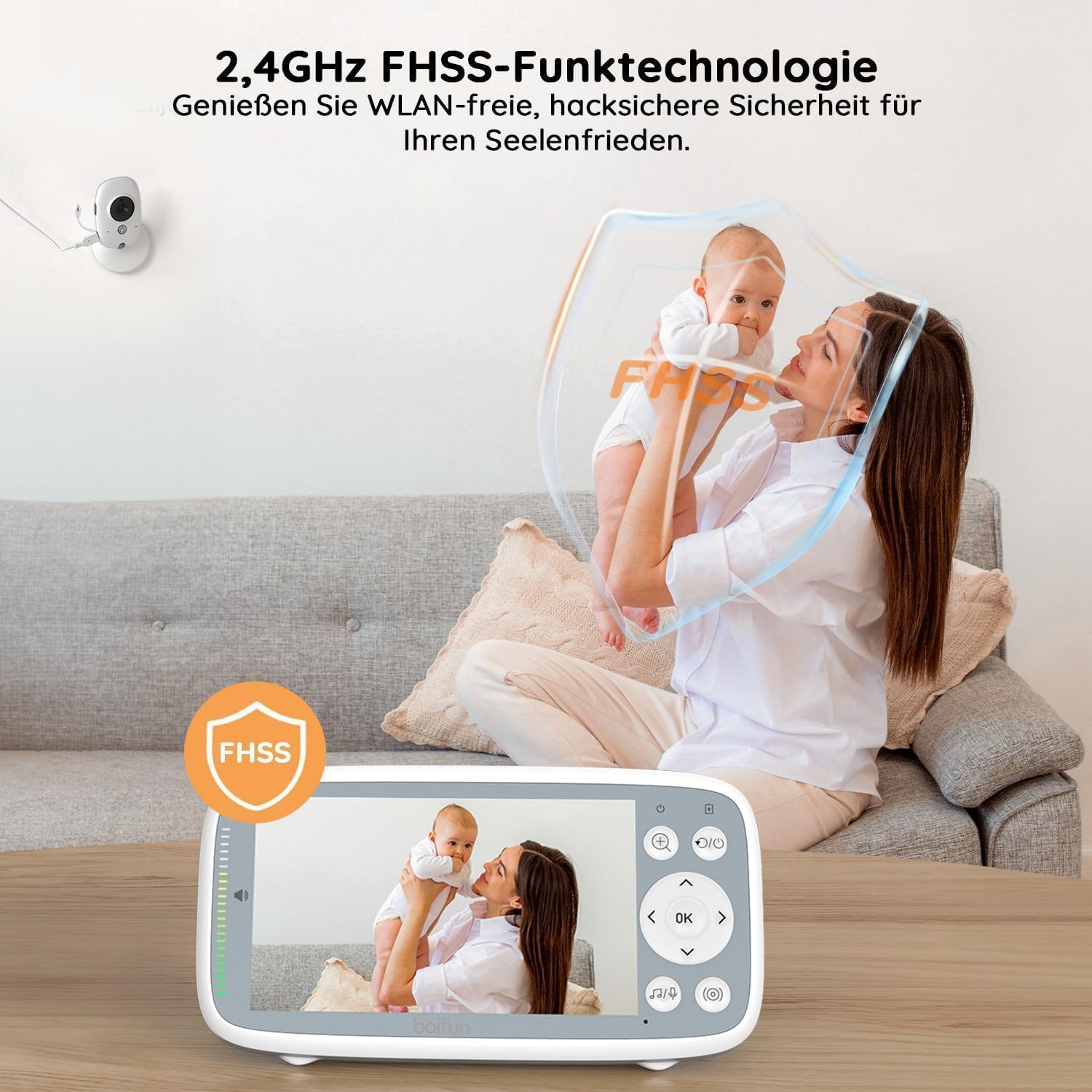 Thumbnail 6 de BOIFUN Babyphone Kamera 4" 720P Monitor