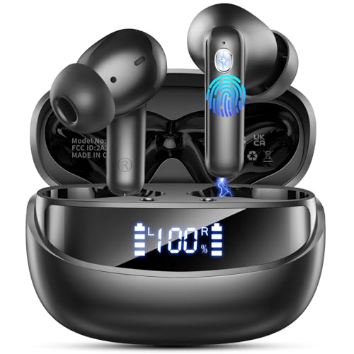 Detalle de 2026 Cuffie Bluetooth 5.4 Nerunsa: auricolari in-ear HiFi con 4 ENC, 50 ore e Display LED