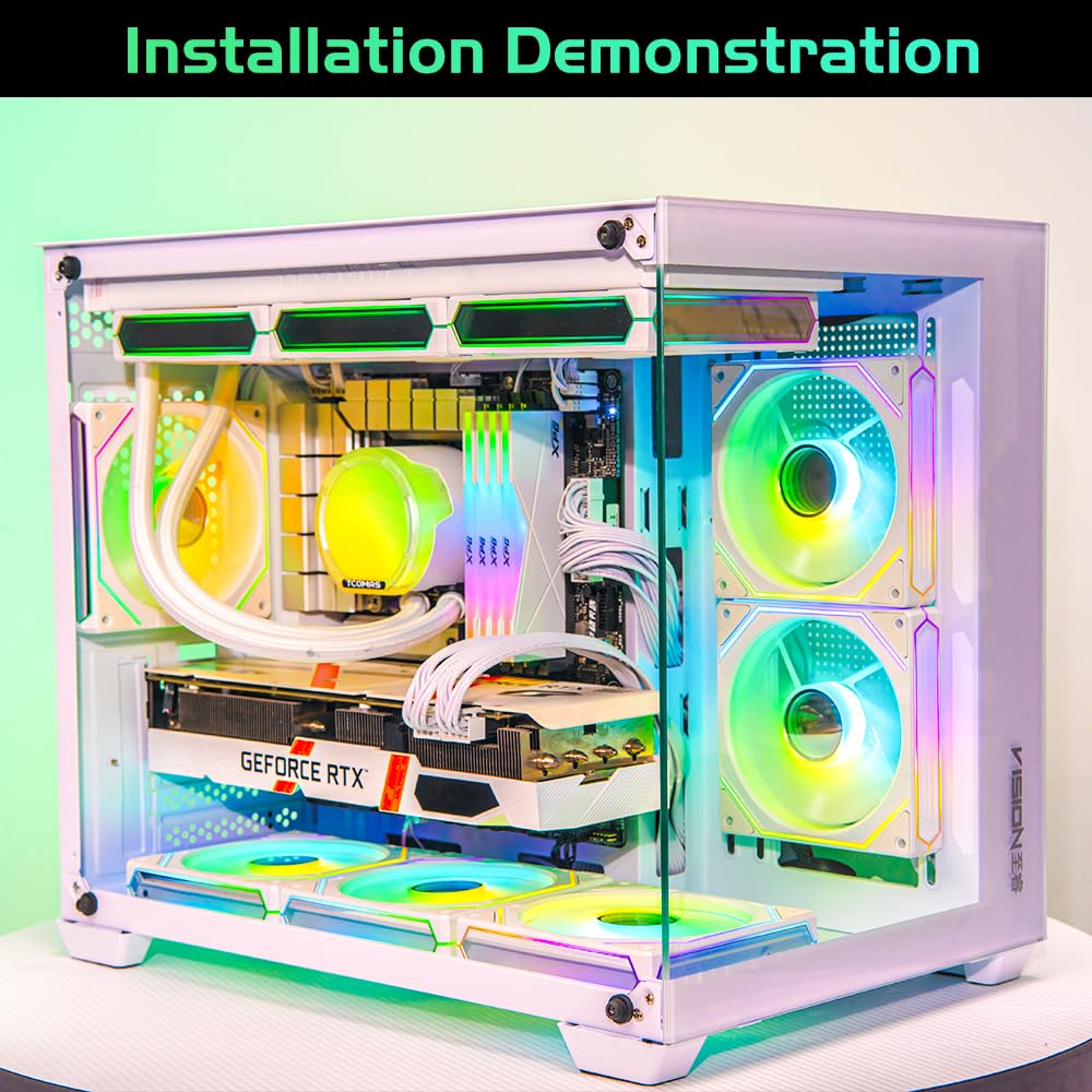 Thumbnail 6 de TZMRIT Prism 6 Pro 120 mm RGB-Lüfter mit drei „Infinity Mirror“-Seitenlicht (ARGB 5V 3-Pin, PWM 4-Pin)