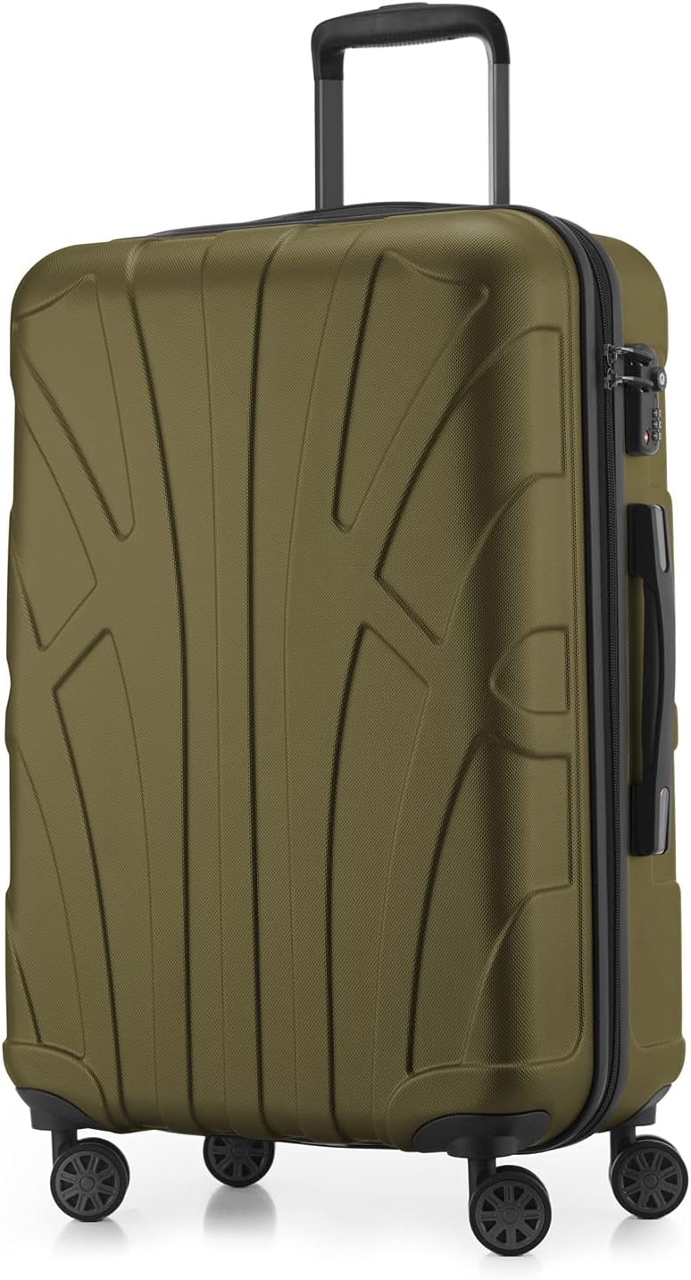 Detalle de SUITLINE Valigia rigida 66 cm Avocado – 58 L, ABS opaco, espansione, TSA