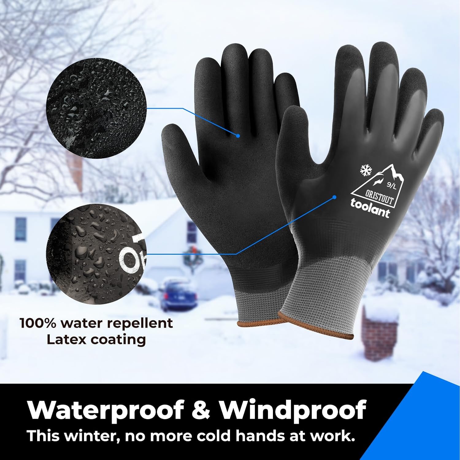 Detalle de Waterproof Winter Gloves Large, Thermal work gloves