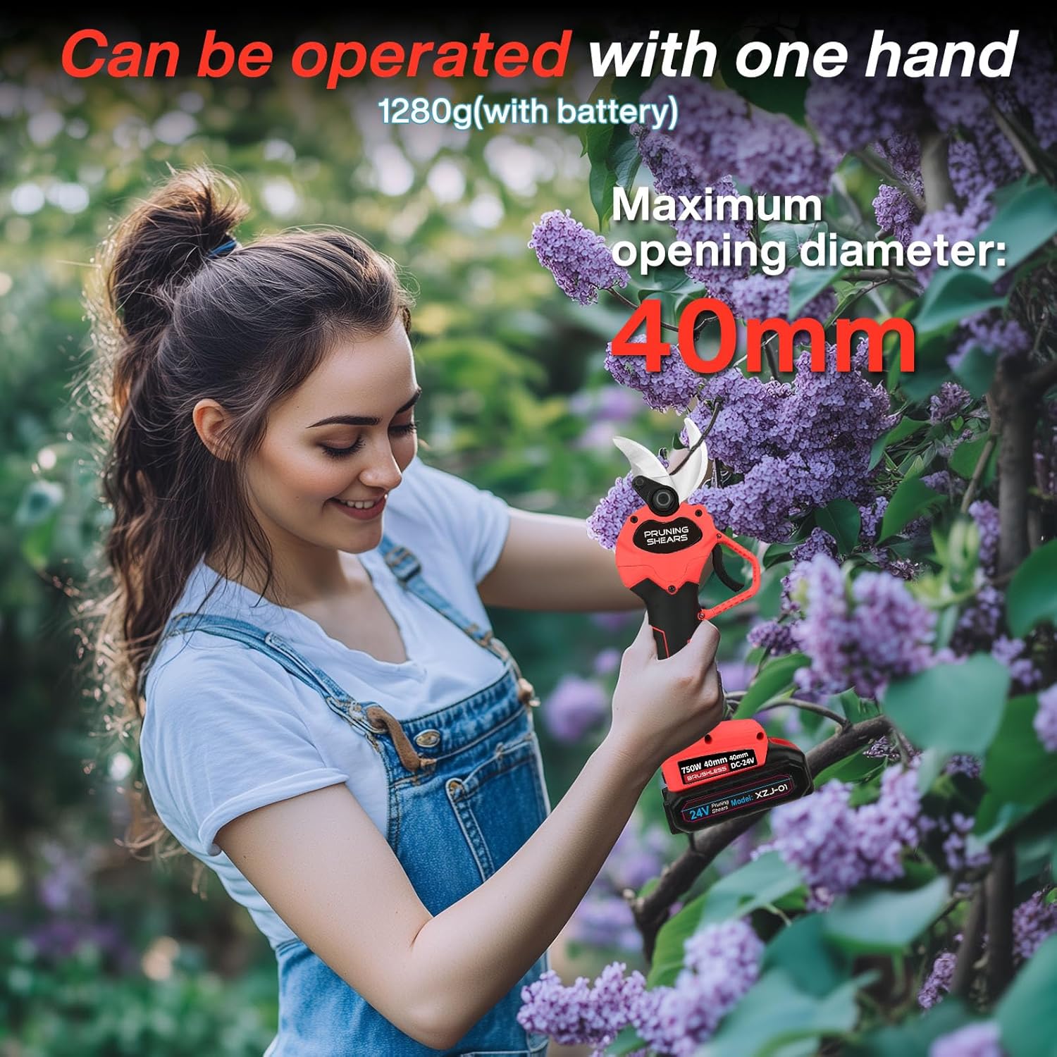 Thumbnail 1 de Cesoie da Potatura a Batteria 40 mm con 2 Batterie 3000 mAh – Forbici Elettriche Senza Fili