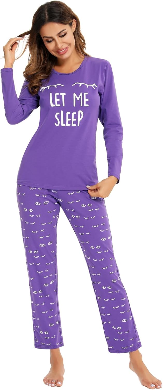 Thumbnail 1 de SPKPKEY Women's Cotton Long Sleeve Pajama Set – 2 Pieces