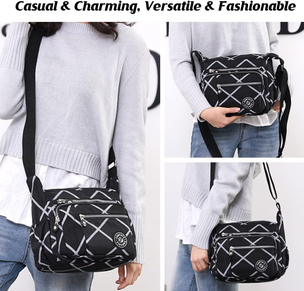 Thumbnail 5 de Milky Way Womens Nylon Crossbody Bag – Waterproof Multi-Pocket Tote