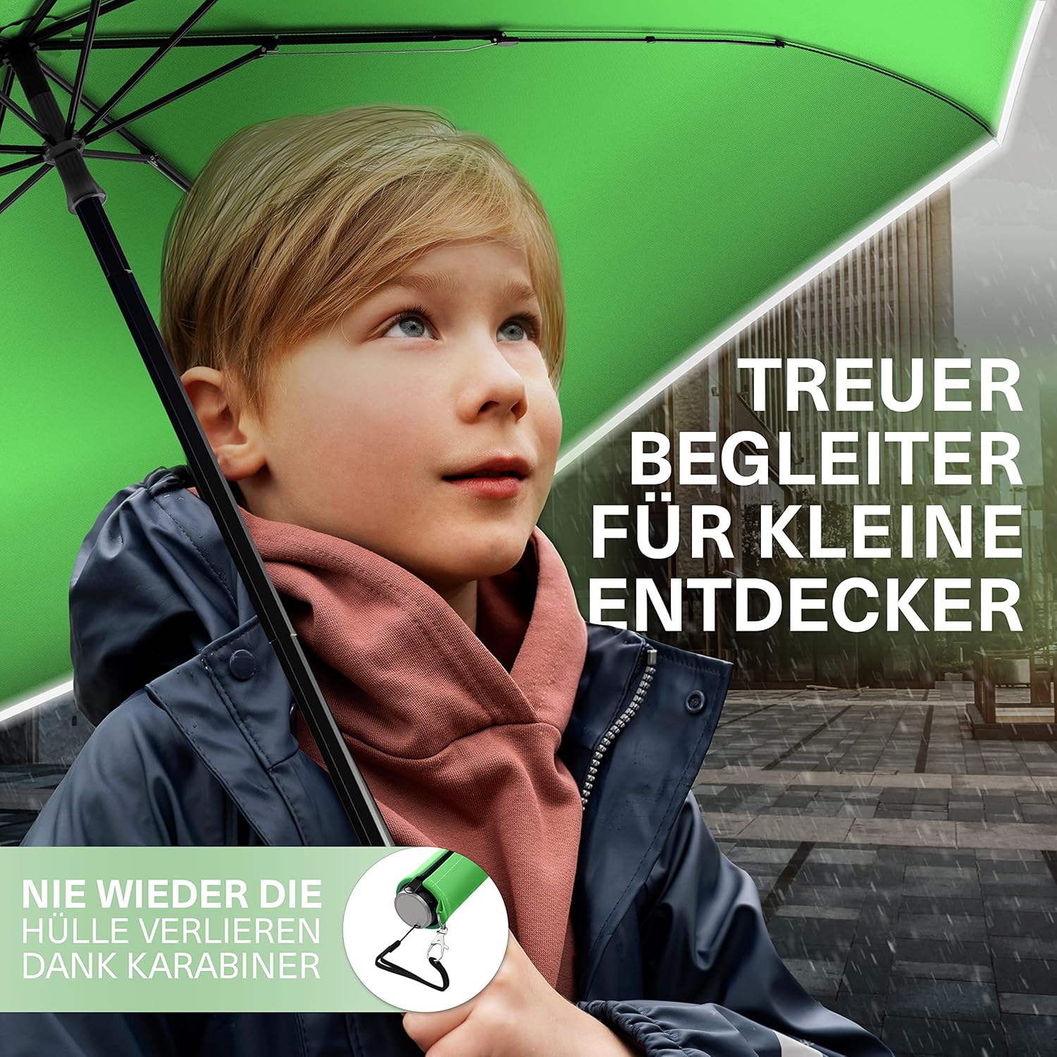 Thumbnail 3 de STYNGARD Kinder-Regenschirm STOCKHOLM mit Sicherheitsreflektoren & Reflektorband