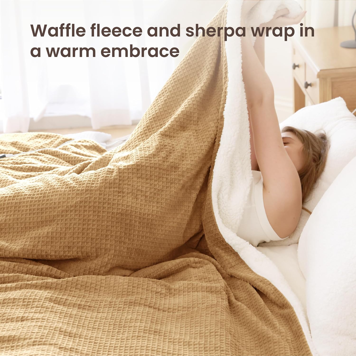Detalle 2 de blunique Heated Blanket King 90x100, Dual Controllers