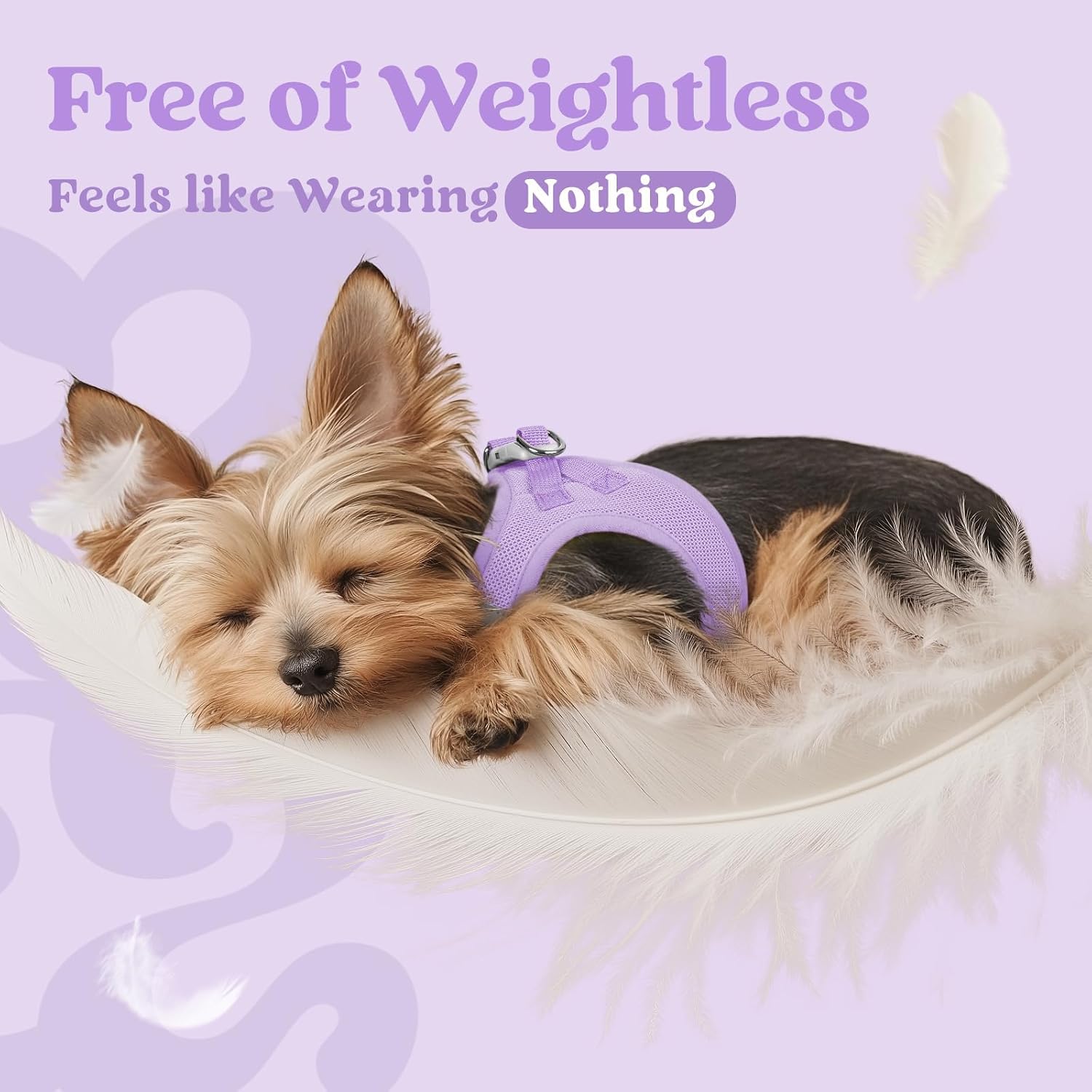 Thumbnail 4 de rabbitgoo Dog Harness Small Dog (Size M) – Step-in Soft Mesh, Reflective, Light Purple