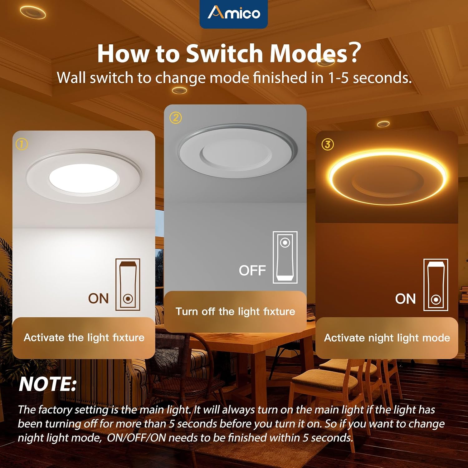 Detalle de Amico 4-inch LED retrofit recessed lights