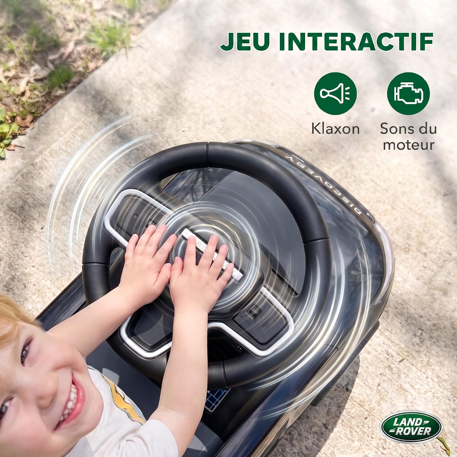 Thumbnail 3 de AIYAPLAY 370-437V00BK Land Rover kinderauto met claxon en opbergruimte