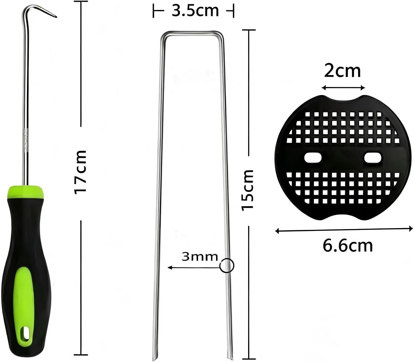 Detalle de Lifhety GS0626 Galvanised Garden Pegs, 15cm, 50 Pegs with Washers