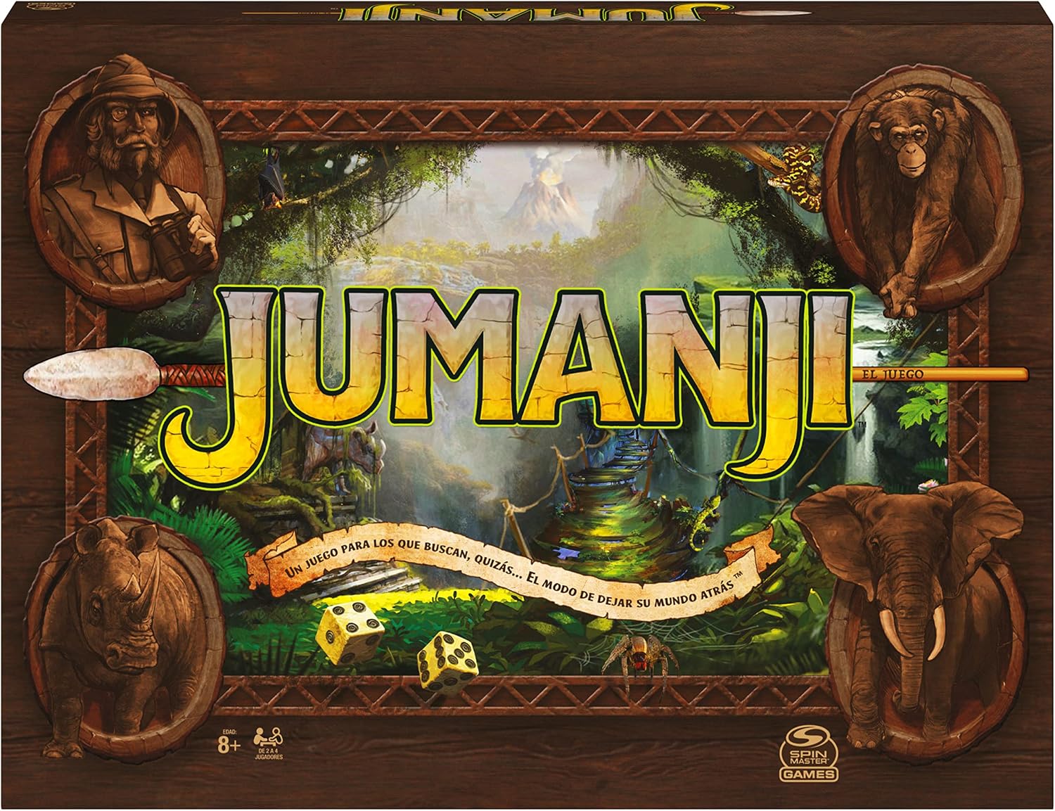 Detalle de Spin Master Games Jumanji (en español) juego de mesa familiar para 2-4 jugadores