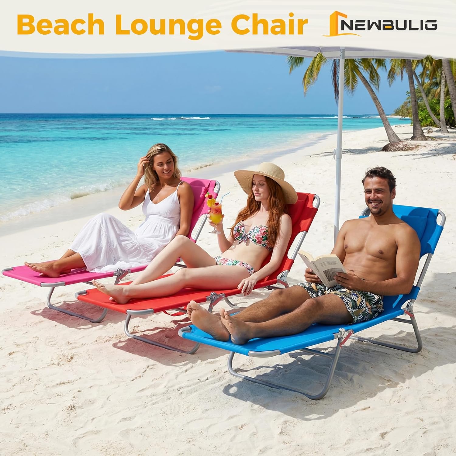 Detalle de NEWBULIG Beach Lounge Chair, 5-Position