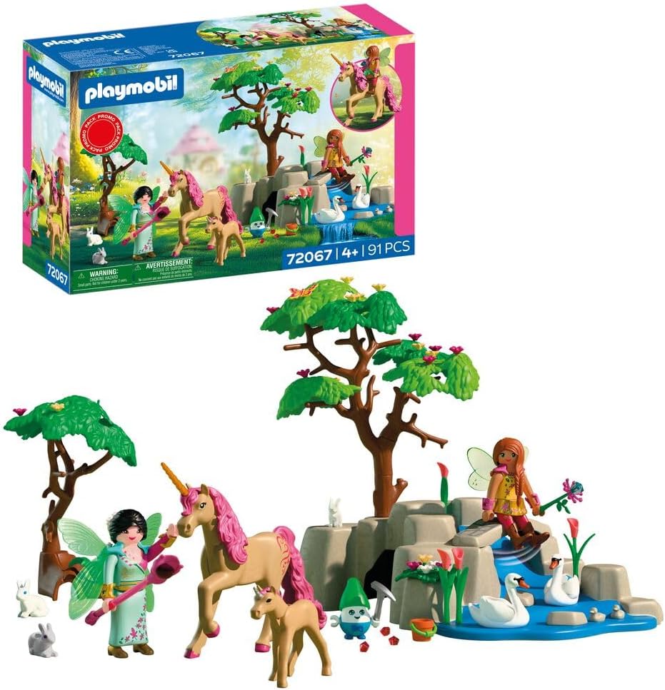 Detalle de PLAYMOBIL Fantasy & Magic Fairy Outing 72067 – Famiglia di fate e unicorni