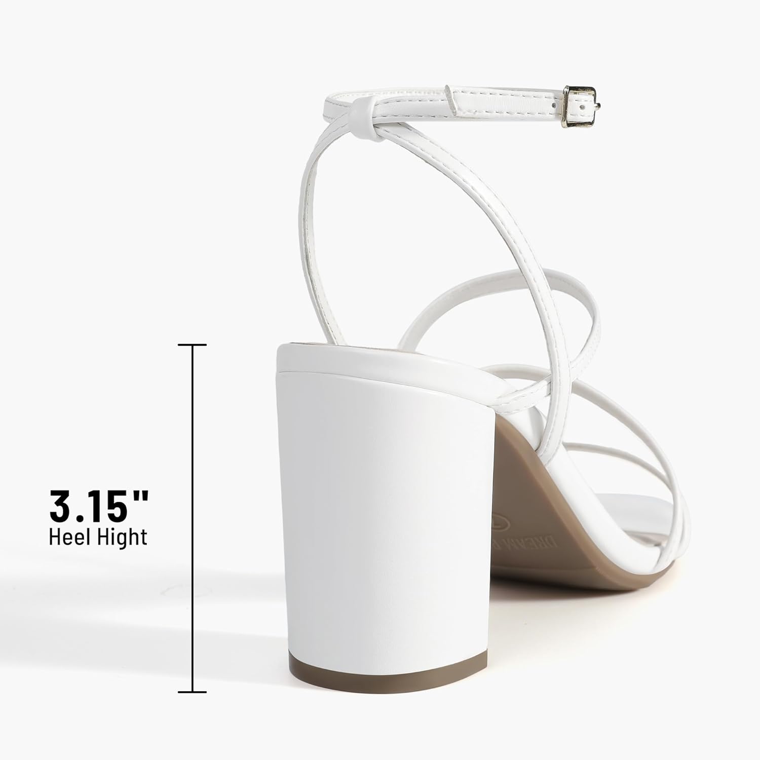Thumbnail 5 de DREAM PAIRS Women's Heels: Chunky Block Strappy Square Open Toe Ankle Buckle Sandals