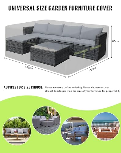 Thumbnail 5 de VDISRR Funda para Mesa Exterior Impermeable 160x150x85cm ☂