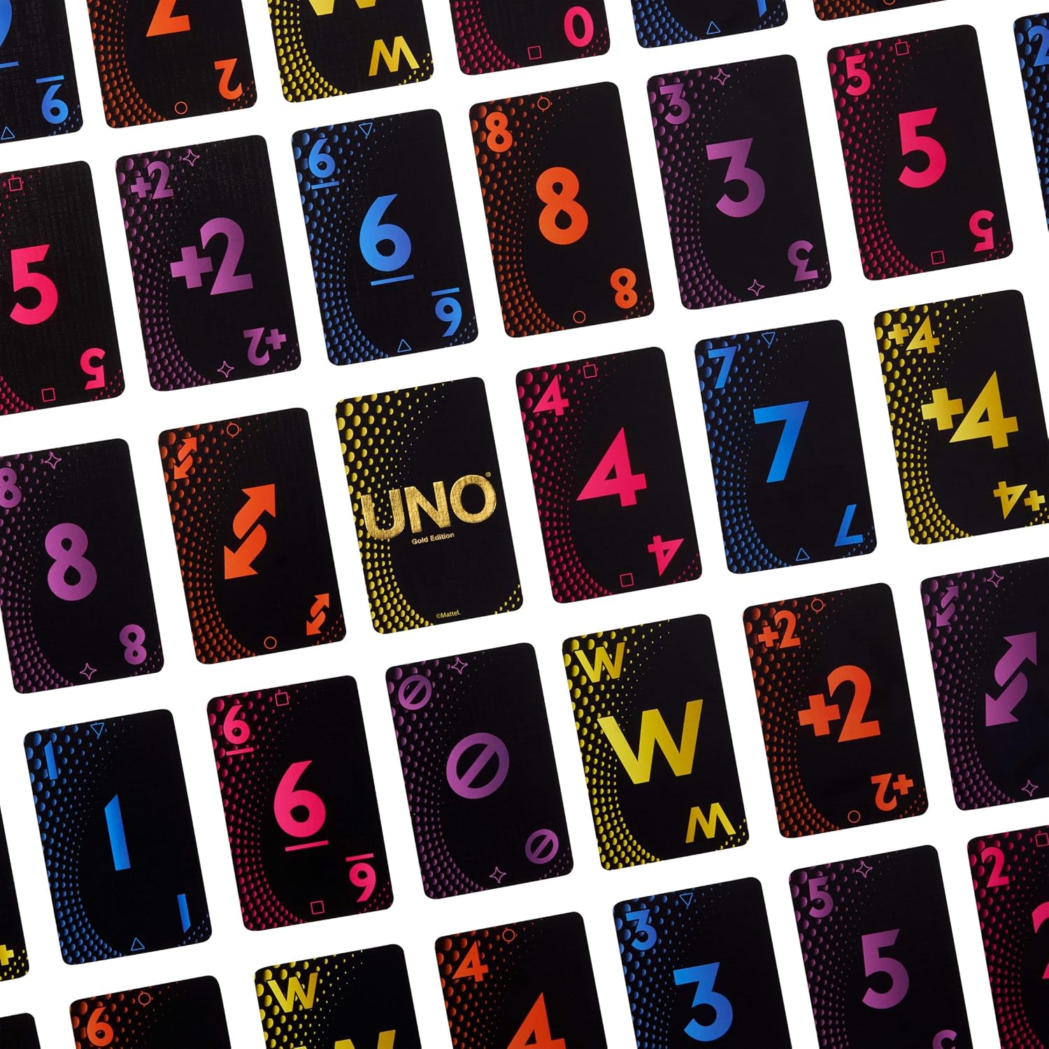 Detalle 1 de マテルゲーム UNO GOLD EDITION JHB35 ゴールド仕様カードゲーム 112枚・2~10人用