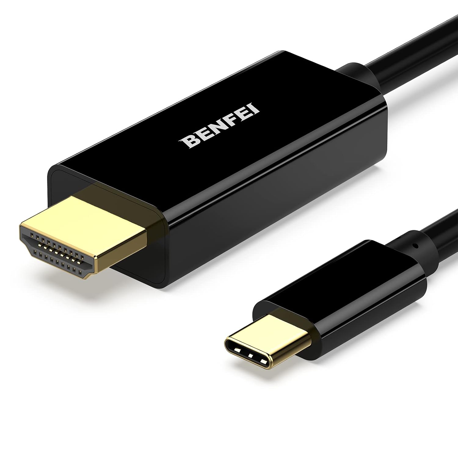 Detalle de BENFEI USB-C (Thunderbolt 3) to HDMI 4K Cable (0.9m) – USB-C to HDMI Adapter, Gold-Plated
