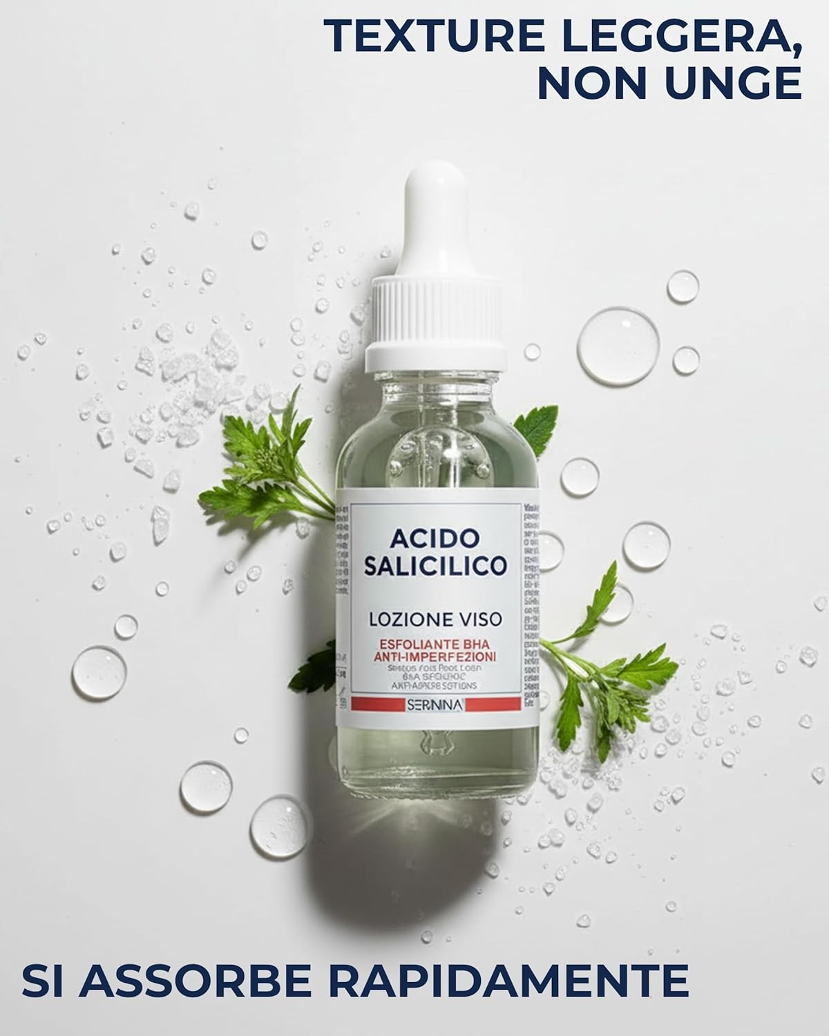 Detalle de SERININA Acido Salicilico Viso – Siero Esfoliante BHA 2% per Acne e Pori Dilatati