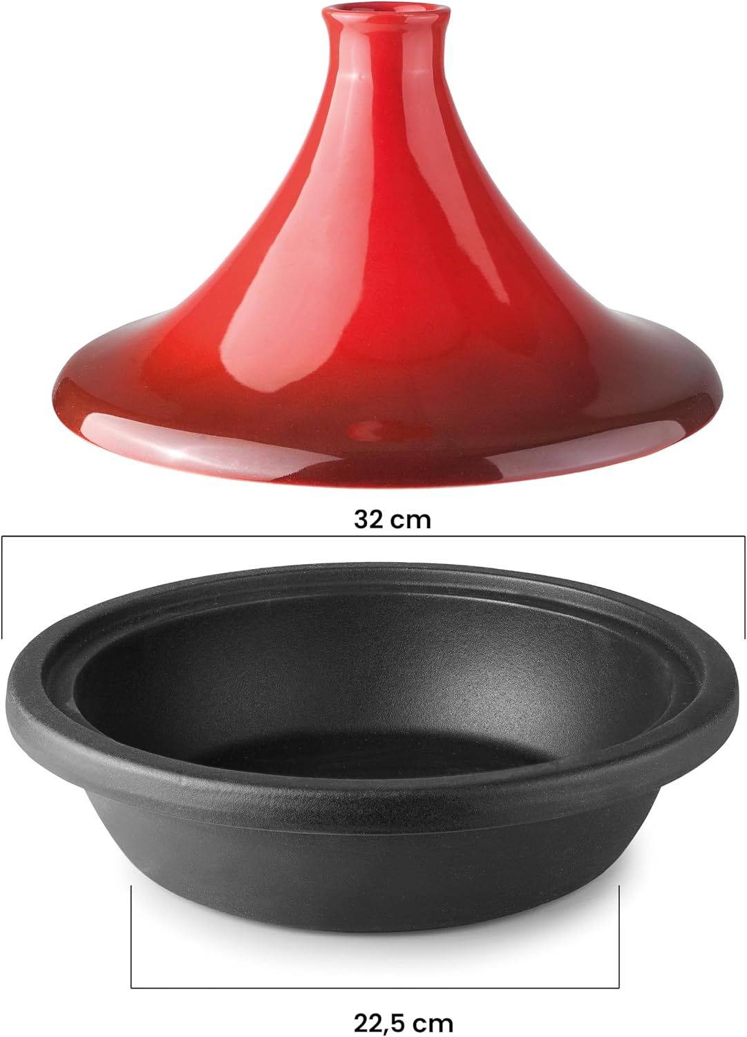 Detalle 2 de IBILI H-Class 32 cm – tajine żeliwny z ceramiczną pokrywą na indukcję