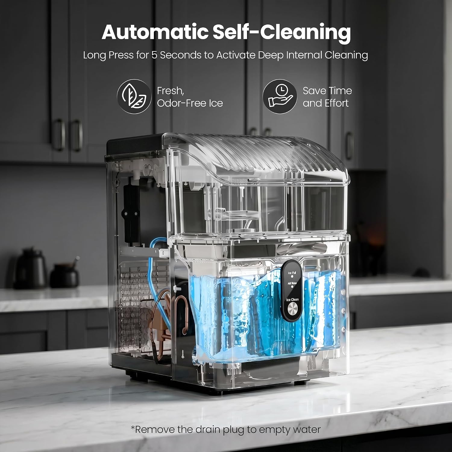 Thumbnail 6 de Crzoe HZB-15NH/S Nugget Ice Maker, 35 lb Daily Output, Self-Cleaning