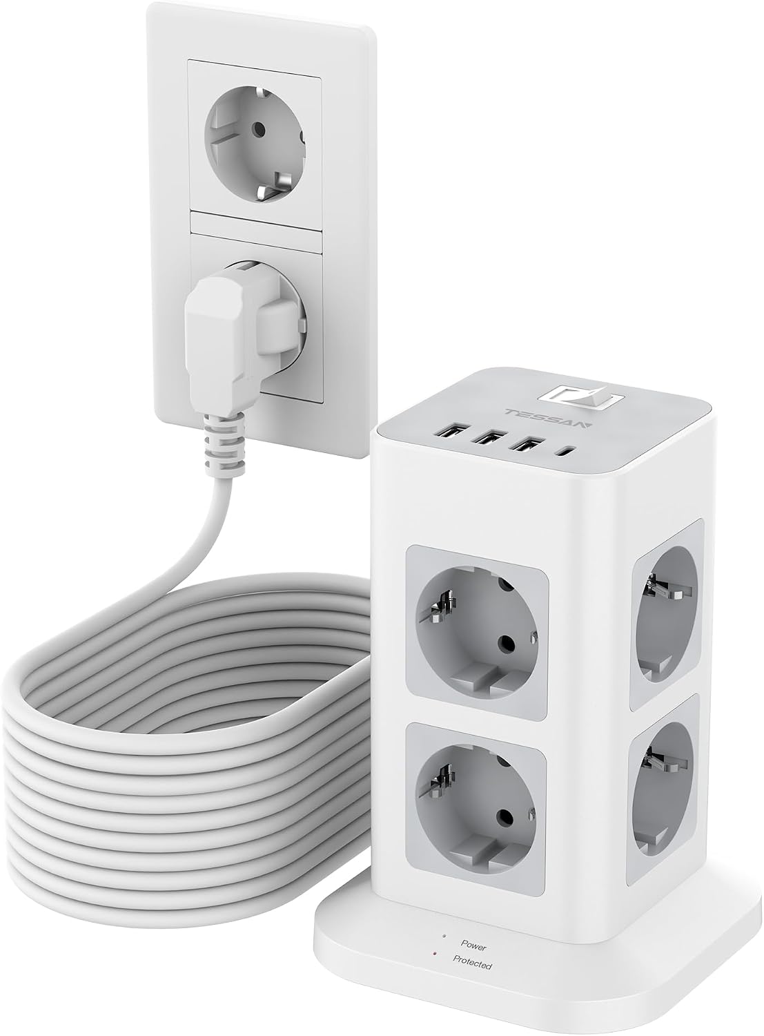 Detalle de TESSAN TESSAN 8 Mehrfachsteckdose 3600 W