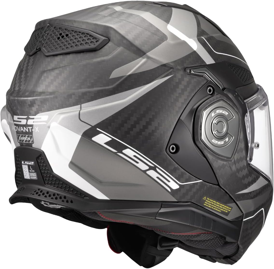 Thumbnail 3 de LS2 ADVANT X CARBON HORIZON – Modularer Motorradhelm, Carbon, Matt Silver Grey, Größe XL