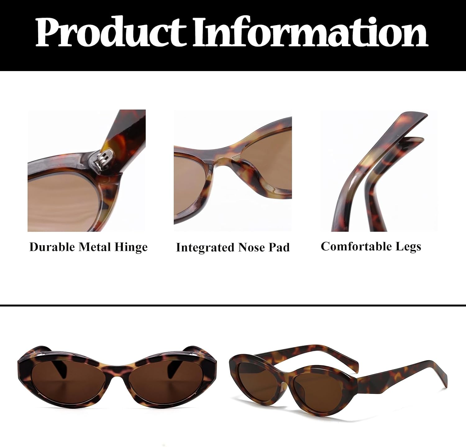 Thumbnail 3 de LJCZKA Retro Oval Sunglasses for Women and Men – Cat Eye Vintage Style with UV400 Protection