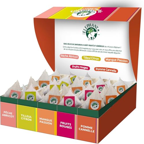 Thumbnail 1 de Elephant Infusion Collection Fruitée – Assortiment 5 Tisanes en Sachets Pyramid, 50 Sachets
