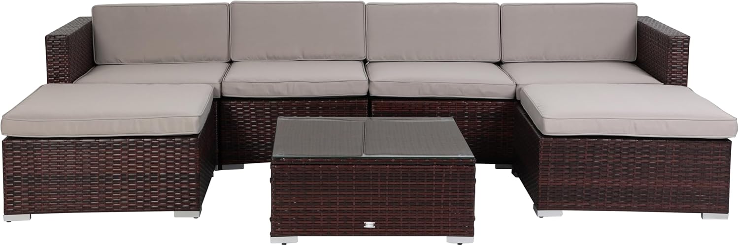 Detalle de EVRE Nevada rattan garden set 6 seater