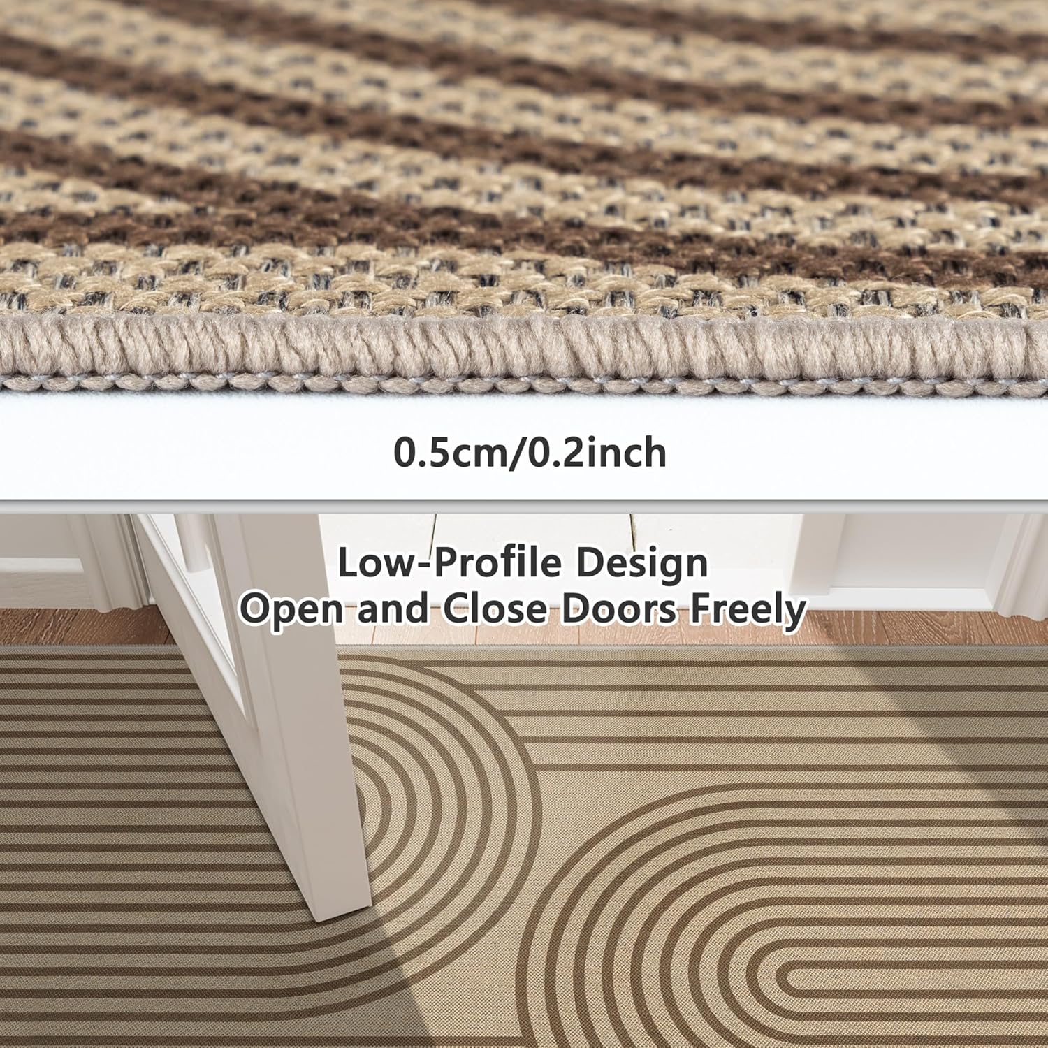 Thumbnail 3 de VSIWB jute-look runner rug for hallway, non-slip, washable 80x200 cm (brown)