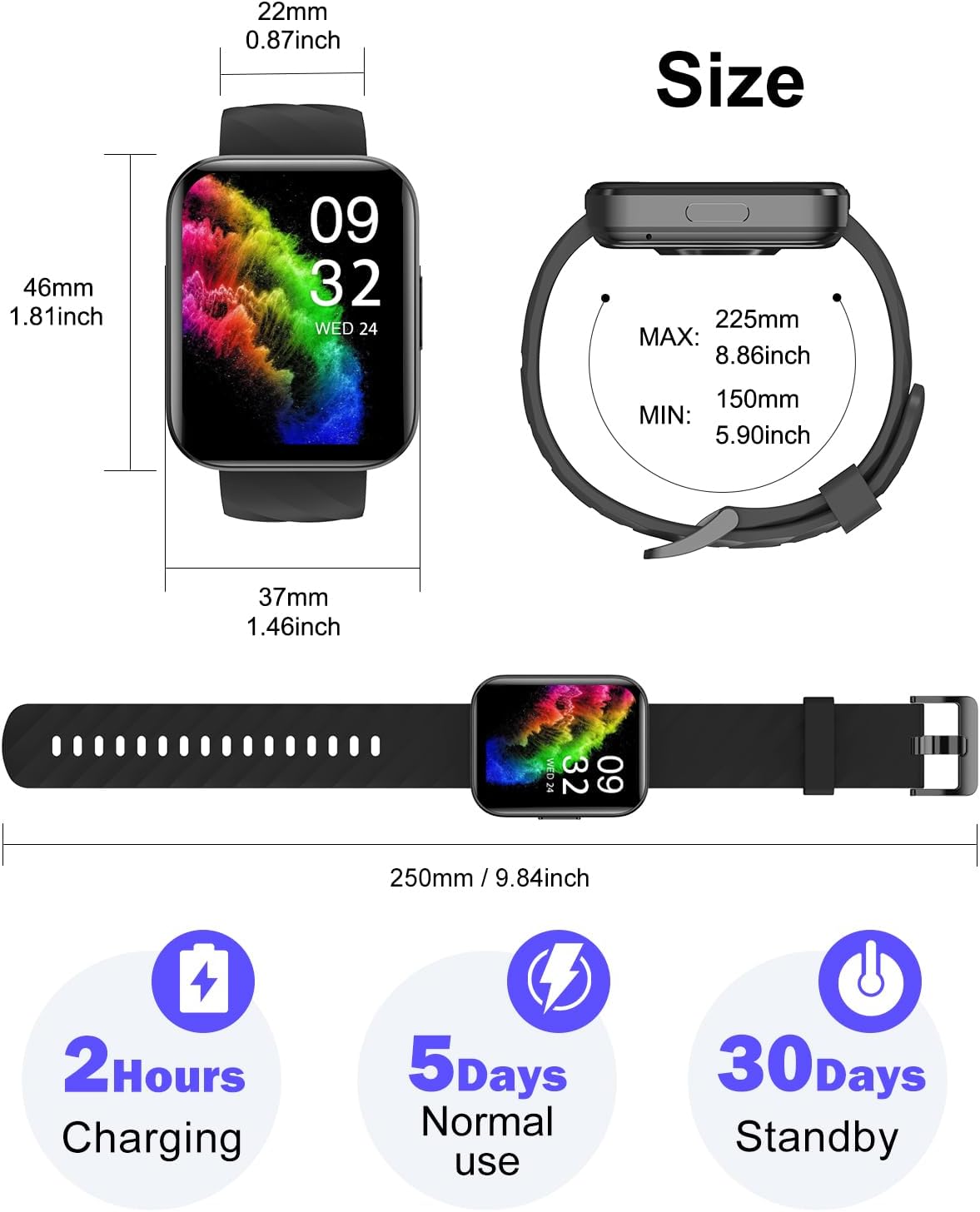Thumbnail 7 de Dakofied Smartwatch IP68: Llamadas, Pulsómetro y Más