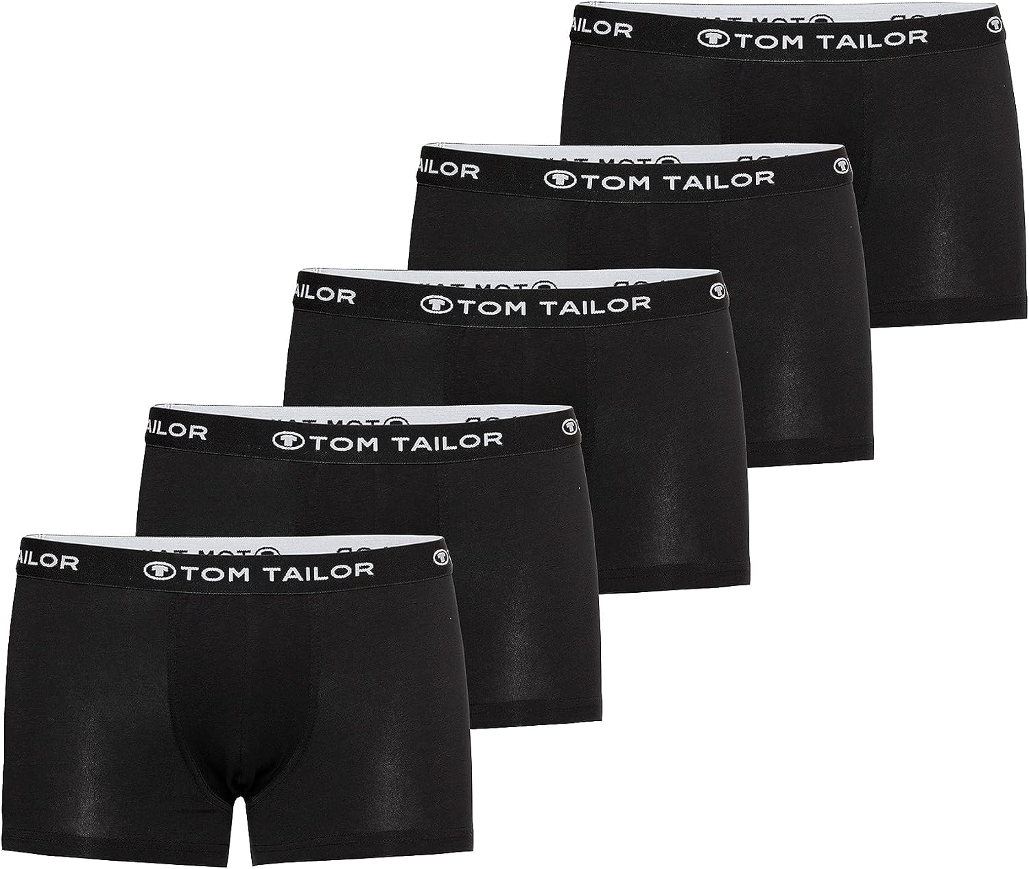 Detalle de TOM TAILOR Boxershorts Herren 5er Pack – Basic Unterhosen in Größen S–3XL