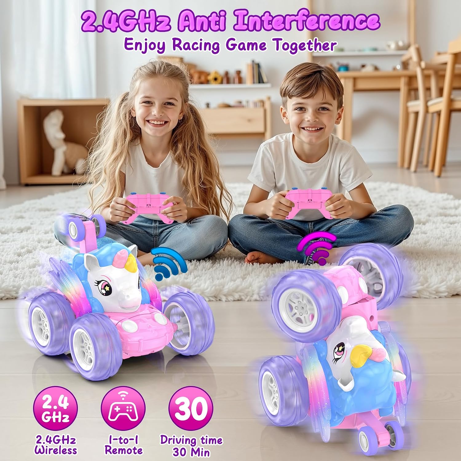 Detalle 2 de Unicorn Remote Control Car for Girls 3 4 5 6 7 8 9 Years Old, Pink Monster Truck with Colourful Light RC Stunt Car Kids Toy Age 3+ Xmas/Christmas Birthday Gift Present Stocking Filler Outdoor Game
Unicorn Remote Control Car for Girls 3 4 5 6 7 8 9 Year…