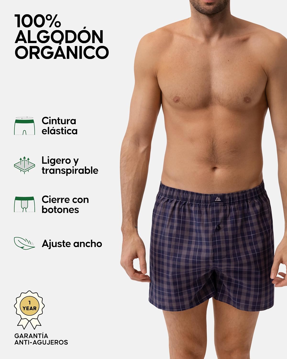 Detalle 2 de DANISH ENDURANCE Boxer algodón orgánico 4 y 6 pack
