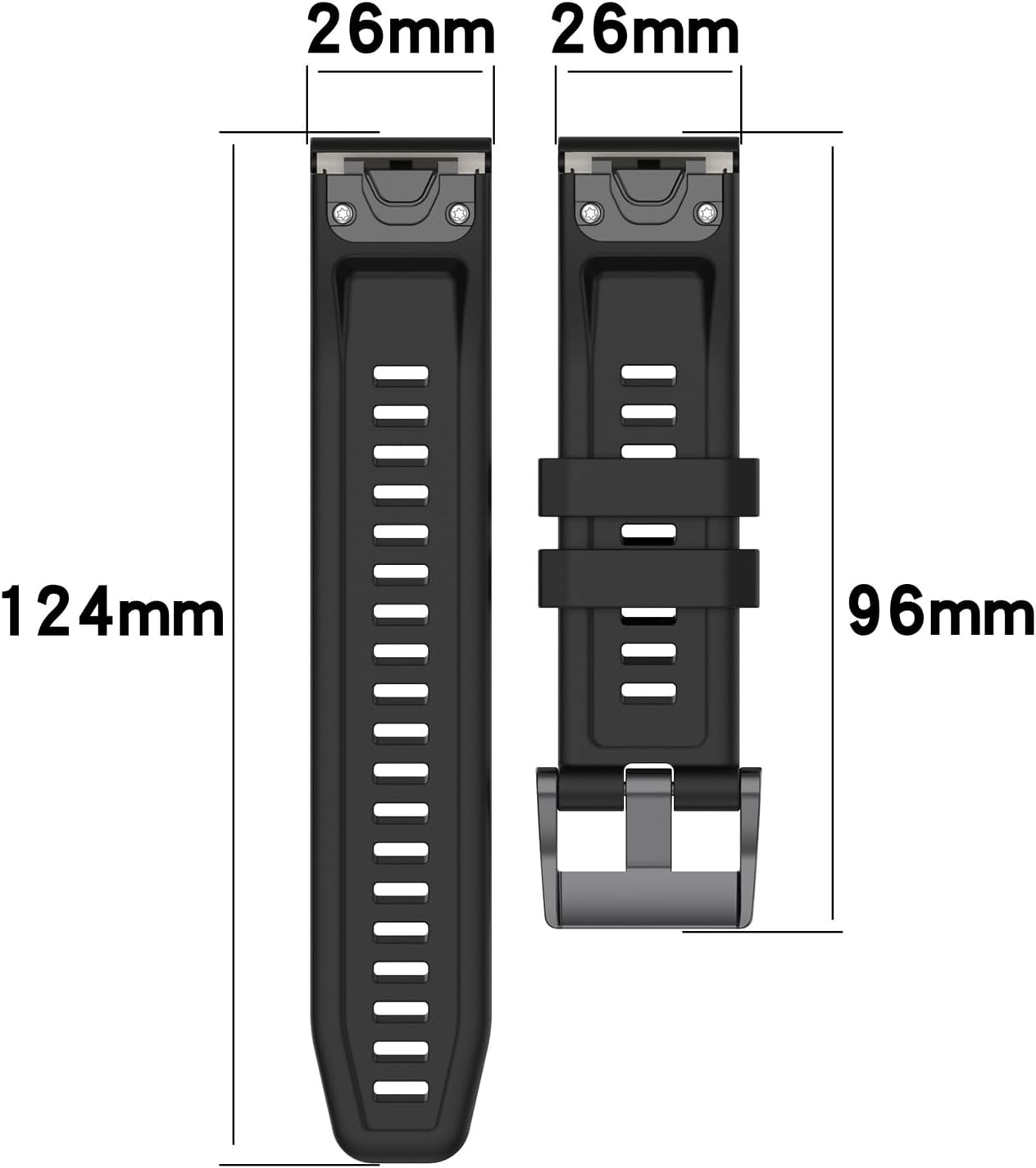 Thumbnail 2 de QuickFit 26mm Replacement Band Silicone Strap for Garmin Fenix & Epix (Quick spring fit)