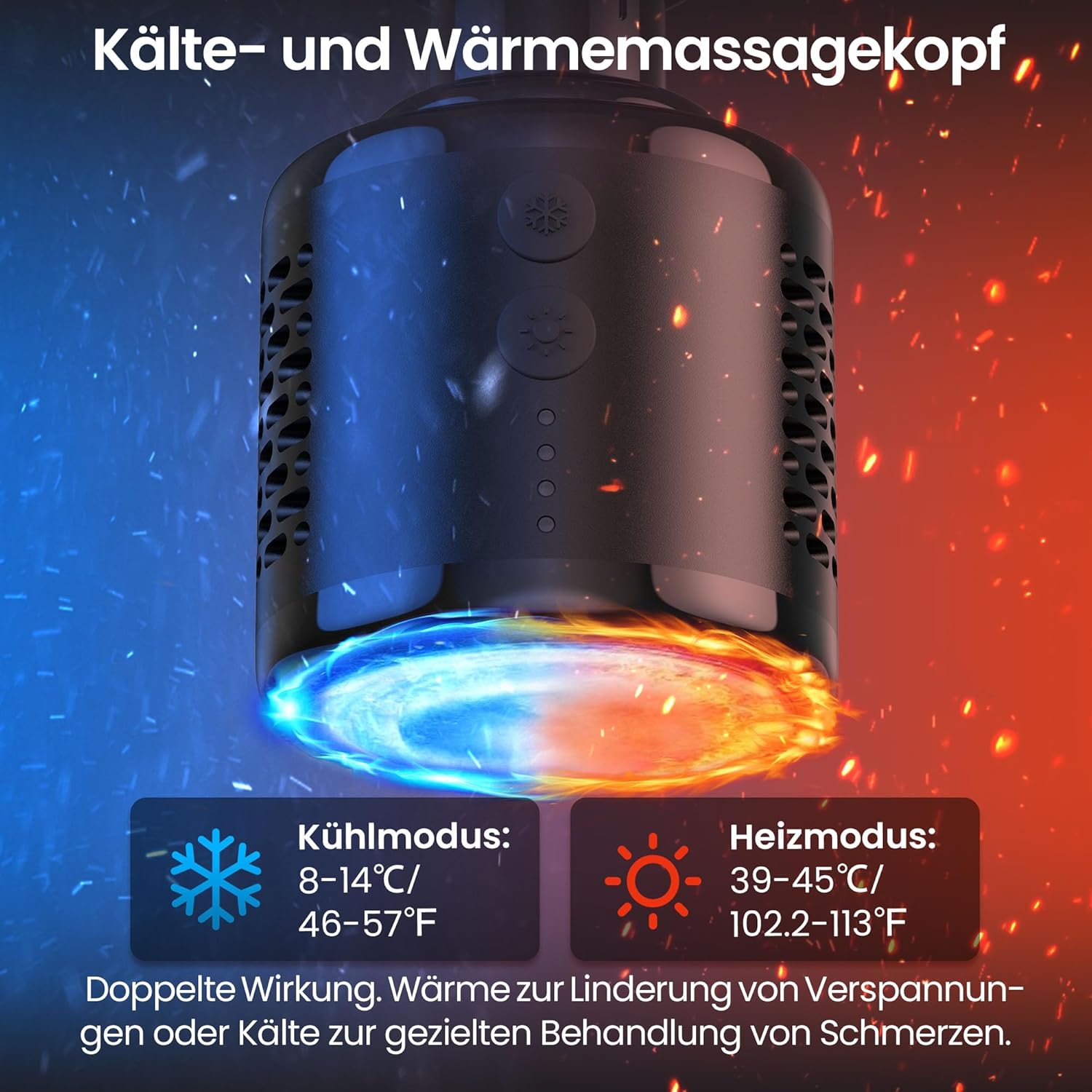 Thumbnail 2 de NAPRE 3-in-1 Mini Massagepistole mit Wärme & Kälte, abnehmbare Verlängerung, ultra-leise, 5 Köpfe & Koffer