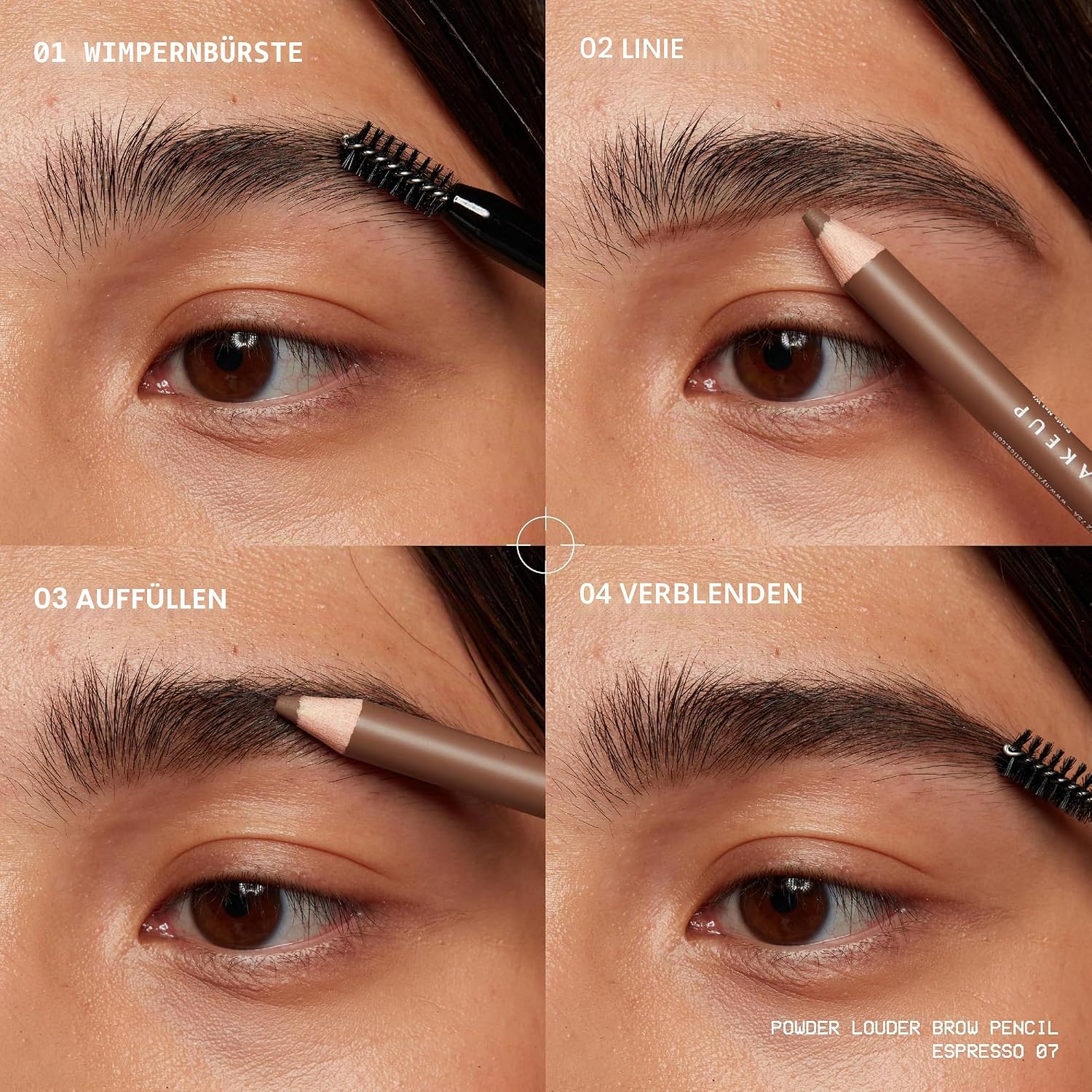 Detalle de NYX Powder Louder Brow Pencil in Black – voluminöse Mikrofaser für definierte, natürliche Augenbrauen