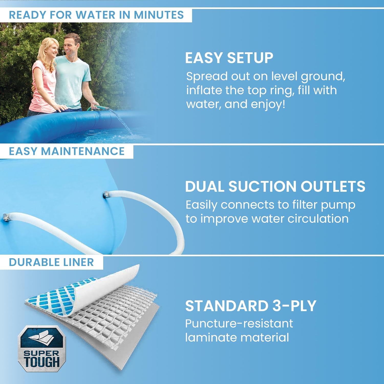 Thumbnail 3 de Intex Easy Set 10 ft x 30 in Above Ground Pool Set (Round Inflatable) with 330 GPH Cartridge Filter Pump