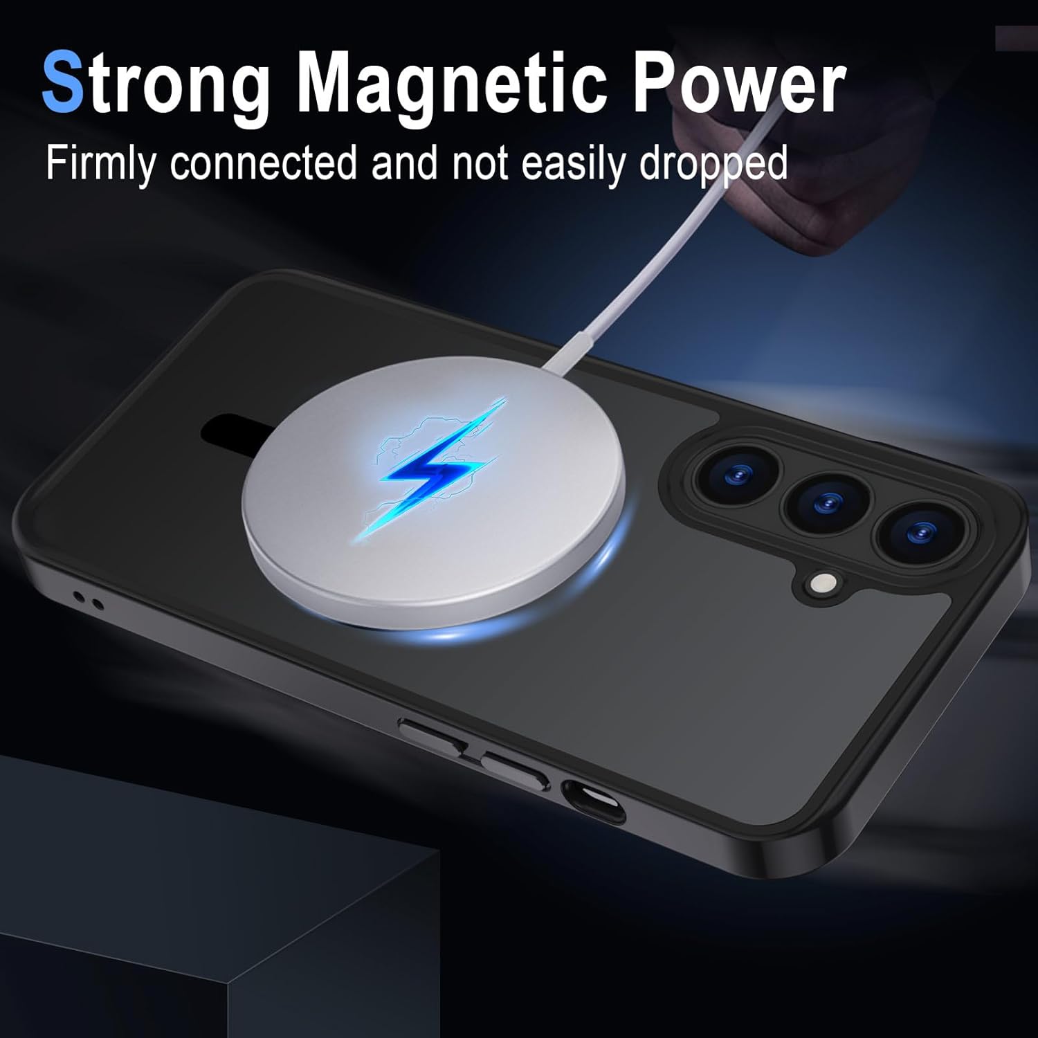 Thumbnail 2 de XTCASE Coque magnétique pour Galaxy S25 FE 5G — Étui translucide noir en PC/ TPU, protection antichoc et anti-rayures