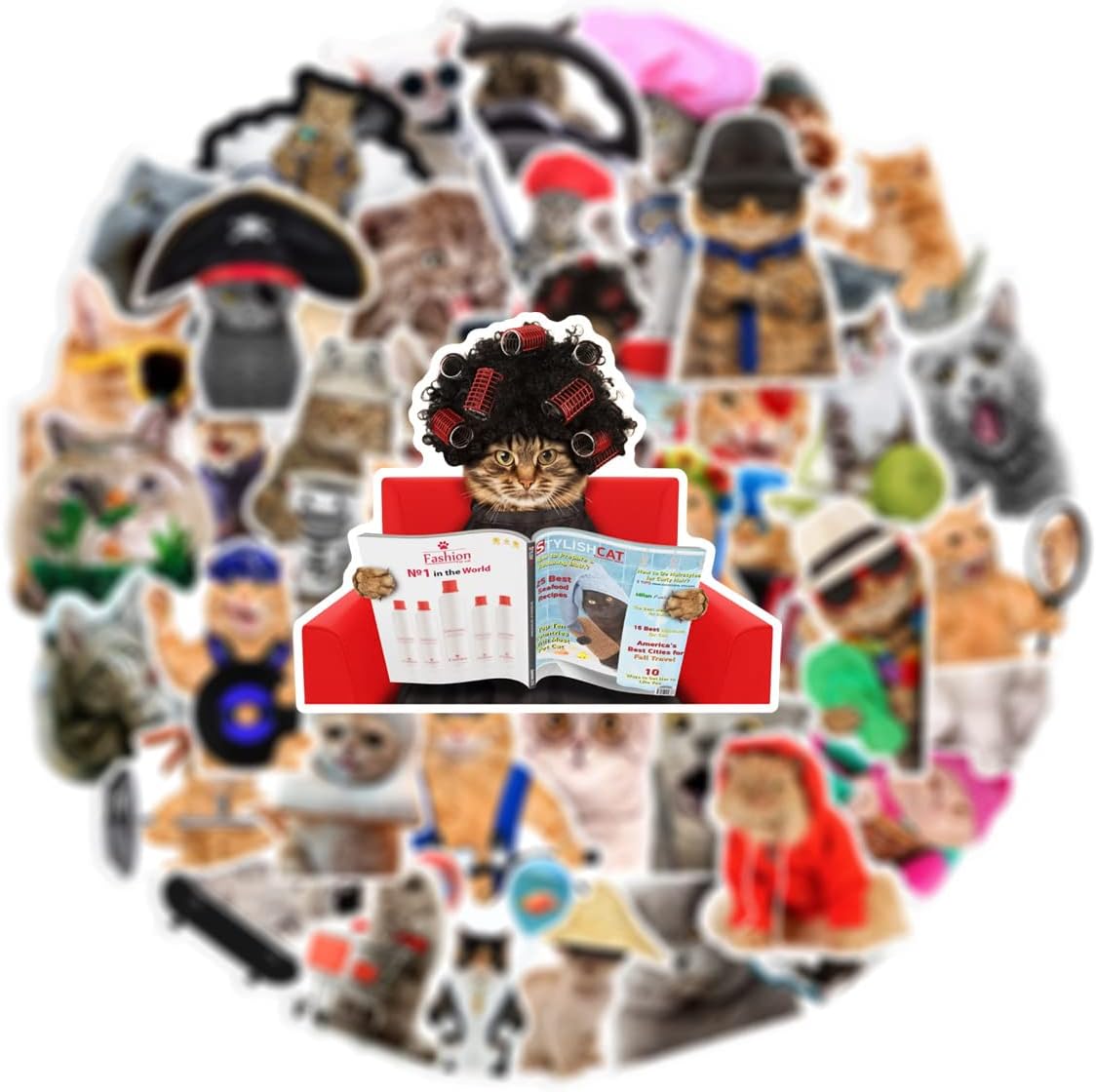 Detalle de Cat stickers, 66-piece set