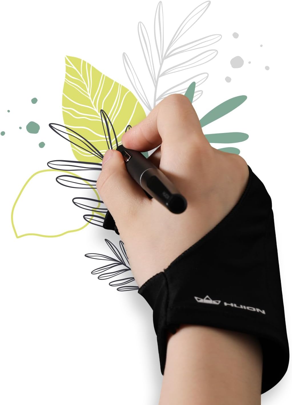 Thumbnail 6 de HUION Künstler-Zeichenhandschuh für Zeichentablett & Skizzieren – Zwei-Finger-Design, elastisches Lycra, Groß
