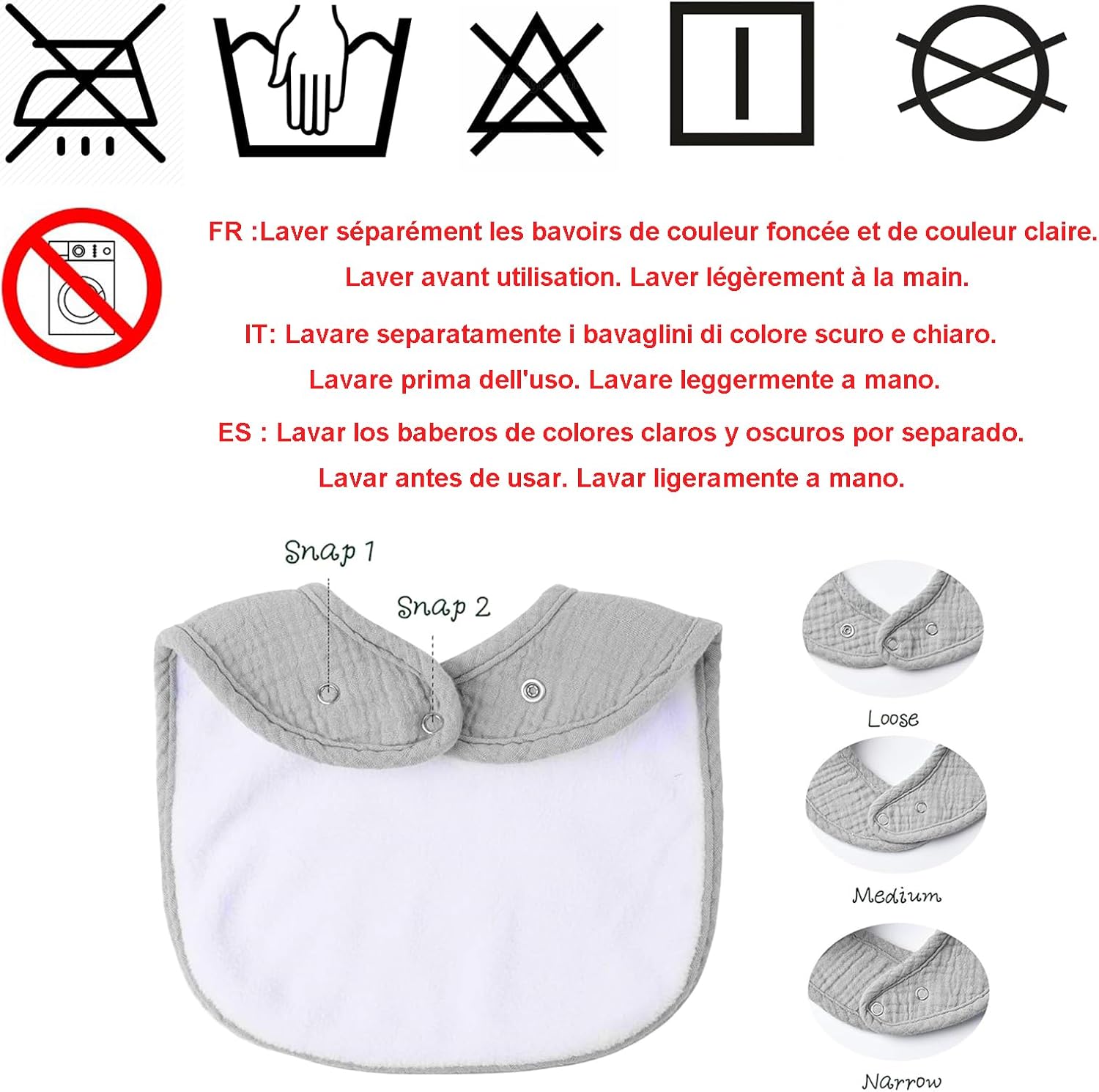 Thumbnail 6 de SLOSH bavaglini e bavaglino neonato in cotone lavabile (set da 6)