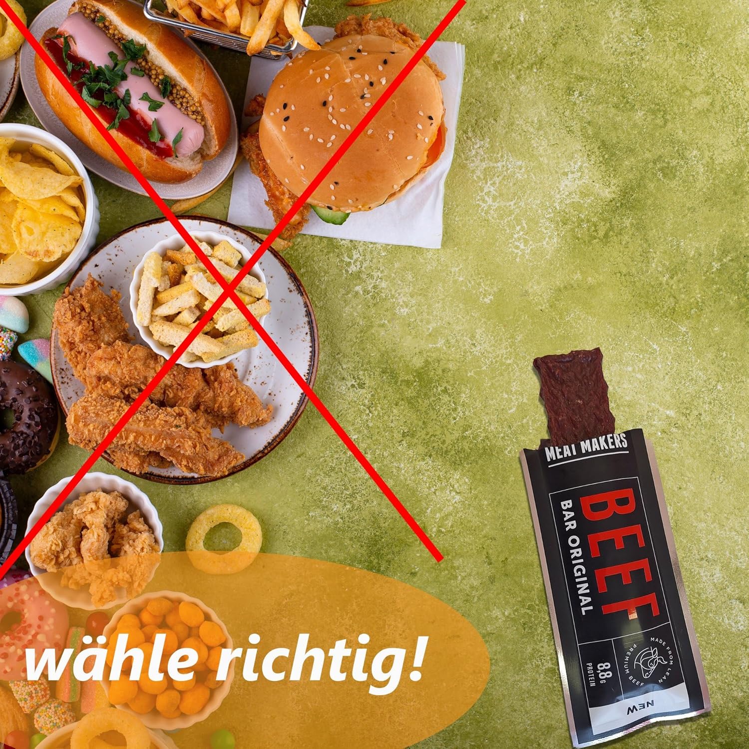 Thumbnail 4 de The Meat Makers Beef Bar (12x25g) – proteinreicher Rindfleisch-Snack für unterwegs