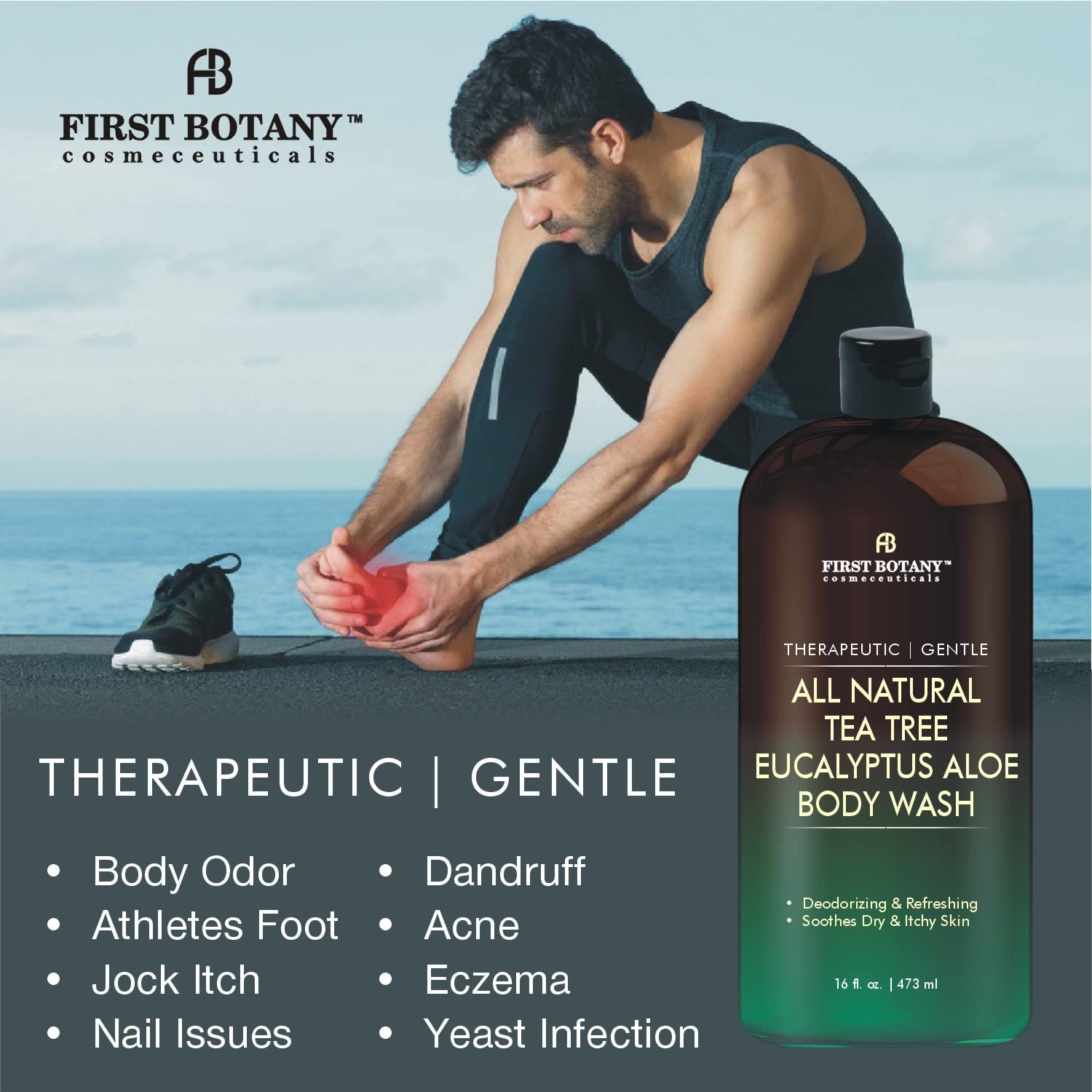 Thumbnail 2 de First Botany All Natural Body Wash (Tea Tree Eucalyptus) — 16 fl oz