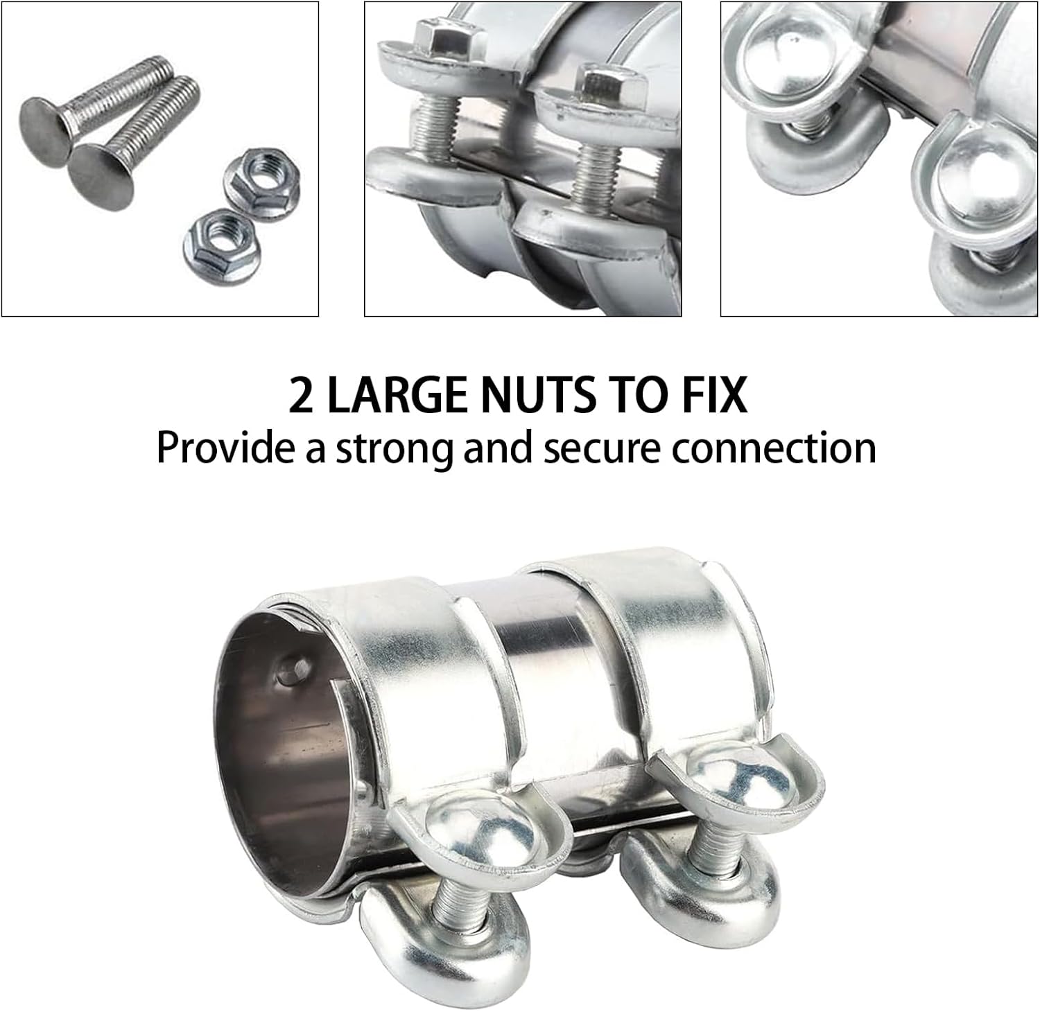 Thumbnail 2 de Exhaust Clamp 55 mm x 95 mm stainless steel exhaust special clamp (2 clamps)