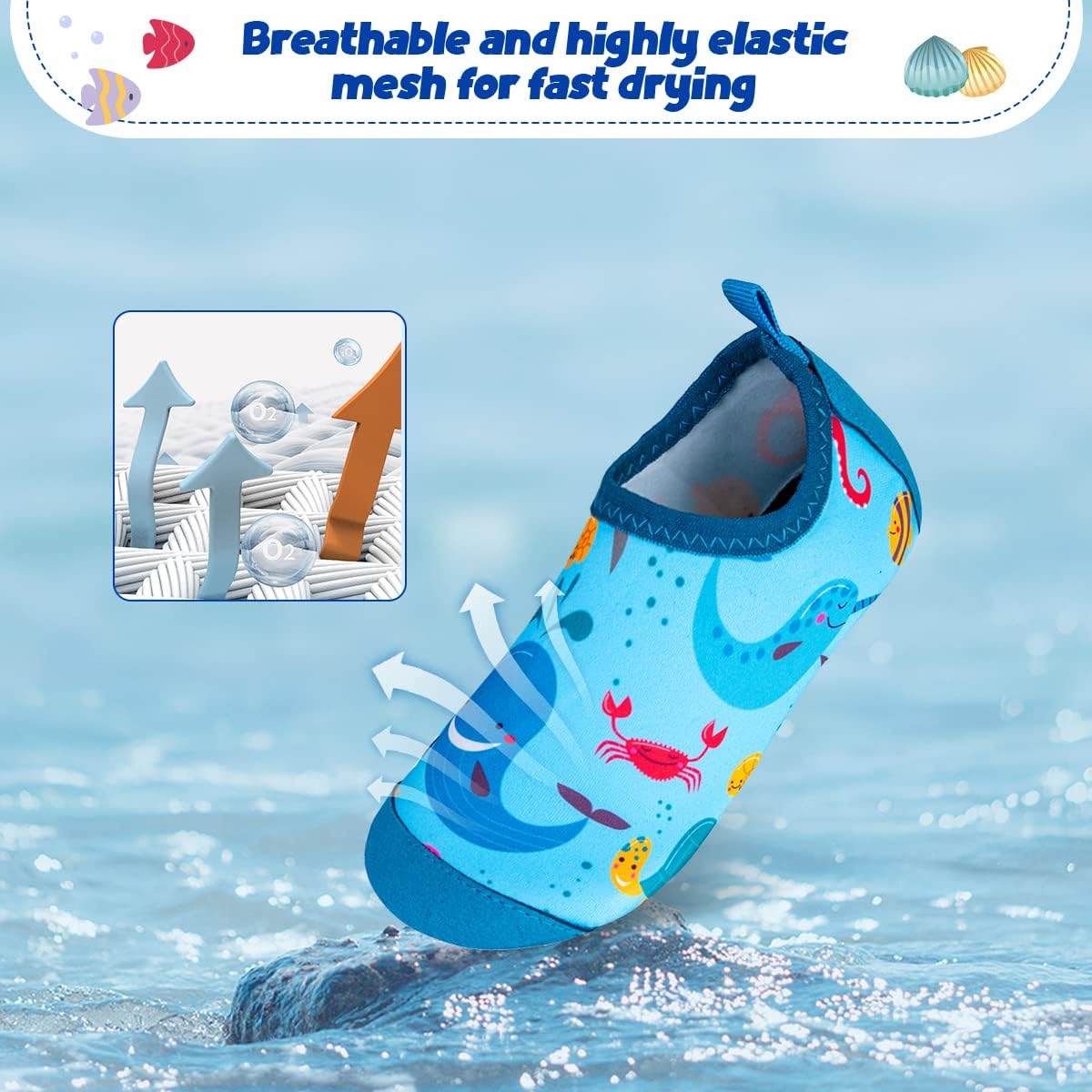 Thumbnail 3 de WateLves Kinder Badeschuhe Blauwal – rutschfeste Wasserschuhe für Kleinkinder