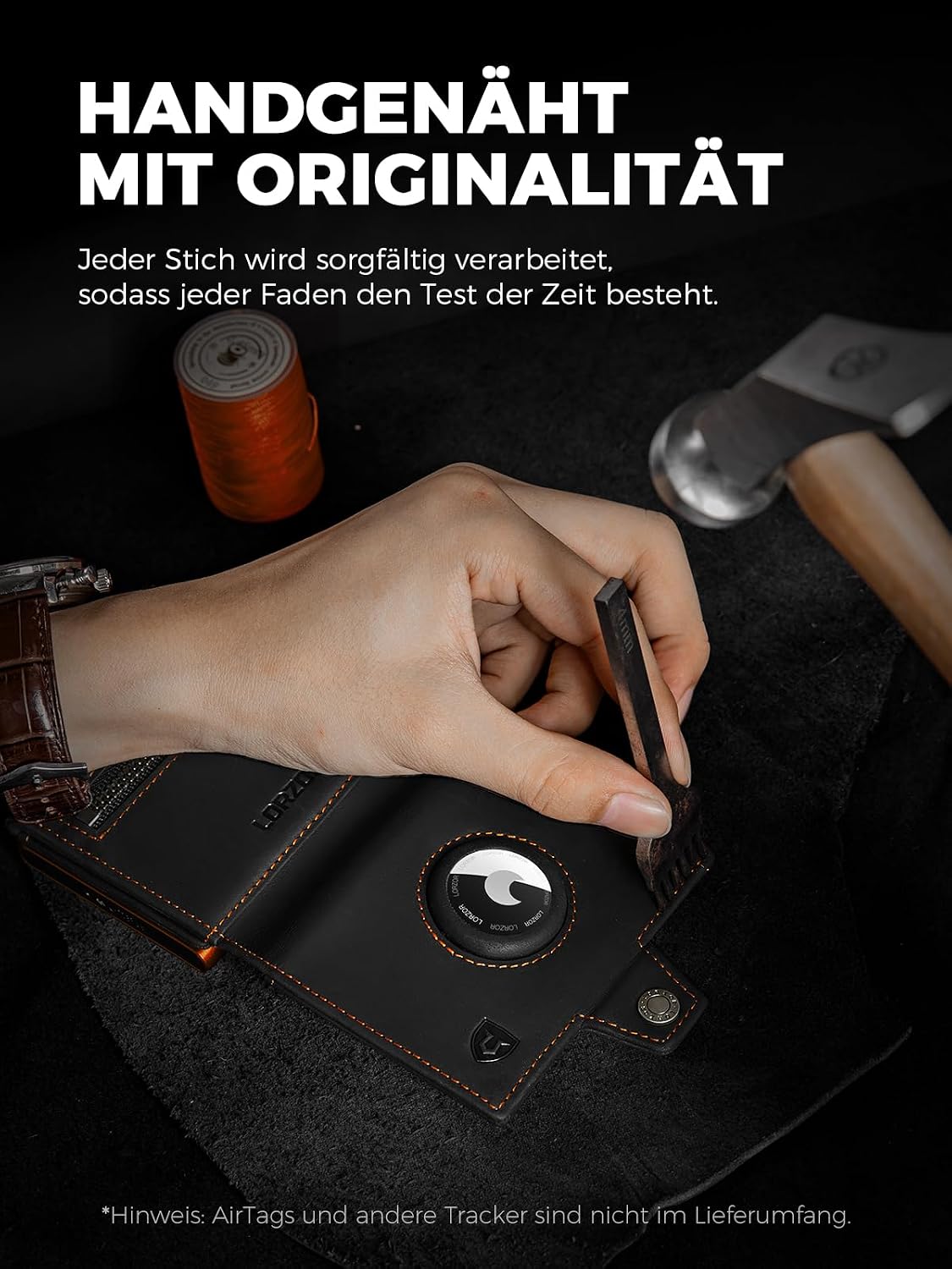 Detalle 2 de LORZOR Slim Wallet AirTag RFID Schutz